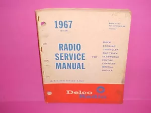 Delco Am 1967 AM-FM estéreo MPX radio 8 pistas reverberación manual de servicio libro - Imagen 1 de 1
