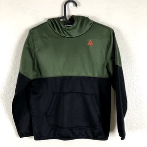 Reebock Hoodie Sweater Boy Medium Green Black Embroidered Logo Basic Staple Play - Picture 1 of 15