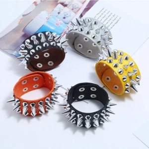 1pc Cuspidal Spikes Cuff Bracelets Gothic Rivet Studs Bracelet Men Punk Fashion - Picture 1 of 17