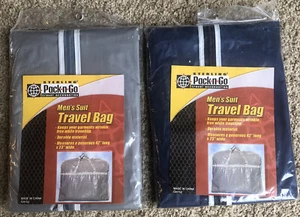 2- Sterling Pack-n-Go Accessories Men’s Suit Travel Bags GH152 42”x23” Zippered - Picture 1 of 6