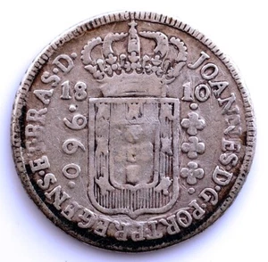 S.C. Brasil-Joao. 960 Reis 1810. Plata 25,5 g Marca de engarce - Imagen 1 de 2