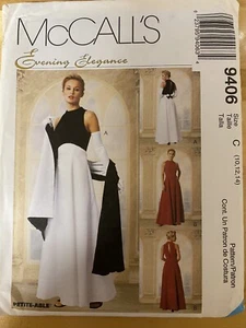 McCalls 9406 Evening Elegance Misses' Lined Gown Scarf Size C 10-14 Uncut NOS - Picture 1 of 4