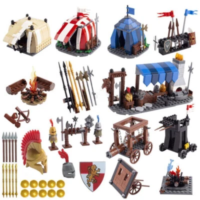 MOC Medieval Knight Castle Weapon Catapult Rack Blacksmith Shop Tent Bulk Set - Image 1 of 4