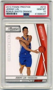 2010 Panini Prestige Bonus Shots Orange #210 Jeremy Lin /499 PSA 10 Gem - Pop 2 - Picture 1 of 2