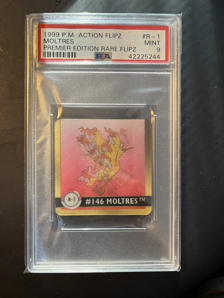 Moltres Pokémon Action Flipz Gold R-1  Artbox Card 3D Premier Ed. PSA 9 Highest - Image 1 of 2