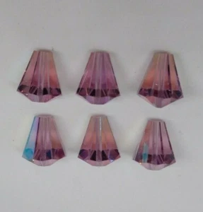 6pc Swarovski Crystal Lt Amethyst AB 11x10mm Cone Shape 5400 Beads; Vintage! - Picture 1 of 5