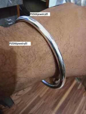 5MM Bangle Thick Heavy Silver Bangle 925 Sterling Silver Bangle Chunky Silver - Image 1 of 4