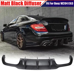 Alerón difusor labial parachoques trasero negro mate apto para Benz W204 C300 C63 12-15 - Imagen 1 de 13