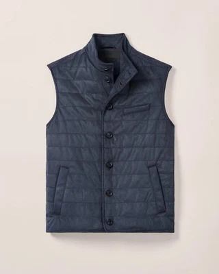 Johnnie-O Sutter Top Shelf Quilted Puffer Vest Faux Suede - Size Medium $498 - Image 1 of 4