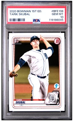 2020 Bowman 1st Edition Tarik Skubal BFE-108 PSA 10 - Image 1 of 2