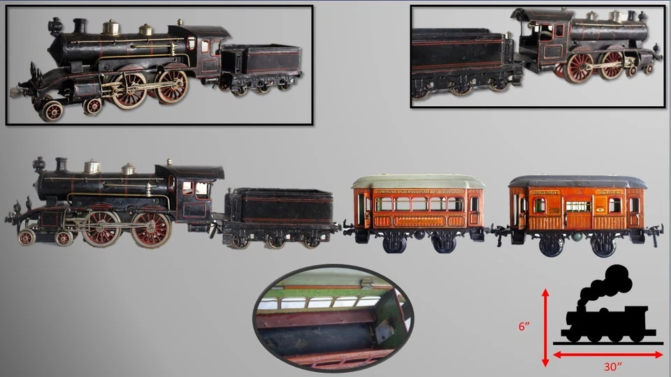 1905-1910 Bing 1-gauge Continental 4-4-0 Clockwork Train Set - Image 1 of 4
