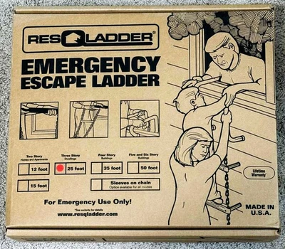 RESQLADDER 25 pies metal emergencia escape escalera incendio terremoto hogar invasión Foto 1 de 3