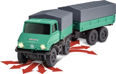 RC Unimog 1:87 RTR mit Hänger – Carson Mercedes-Benz Forst für HO Eisenbahn - Bild 1 von 4