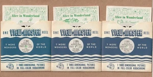 Set of three vintage View-Master reels Alice in Wonderland 1952 includes booklet - Picture 1 of 1
