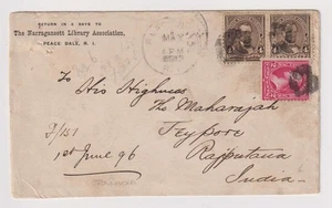 E4888: 1896 Peace Dale, RI Cover to Jeypore, India, 10¢ Sea Post - Picture 1 of 2