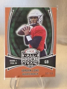 2020 Sage All Rookie Team Jordan Love Orange Card RT3 Green Bay Packers 50/50 - Bild 1 von 2