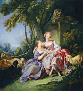 Love Letter Painting by Francois Boucher Painting by Michelangelo Reproduction - Picture 1 of 6