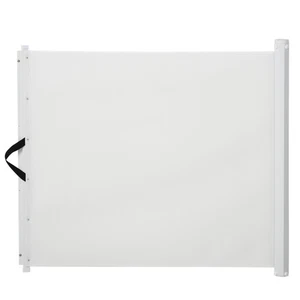PawHut Retractable Pet Safety Gate Folding Stair Barrier Guard Door White - Picture 1 of 11
