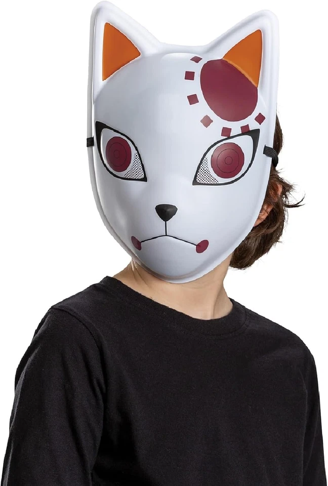Tanjiro Fox Plastic Mask Demon Slayer Fancy Dress Up Halloween Costume Accessory - Image 1 of 1