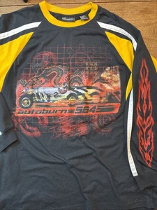 Vintage No Boundaries Autoburn 564 Hot Rod Dragon Long Sleeve Shirt L Y2K - Picture 1 of 10