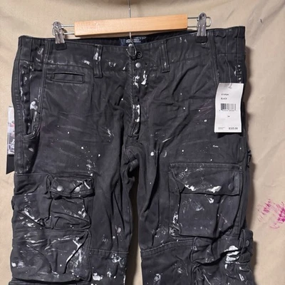 PRPS Men’s Pained Cargo Work Pants 34x33 NWT Old Look Tapered MSRP $325 - Image 1 of 4