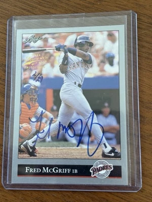 1992 Leaf выкуп воспоминание автограф #274 Фред Макгрифф /29 - Изображение 1 из 2