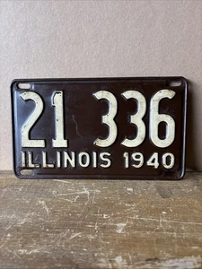 vintage 1940 illinois license Plate 21 336 - Picture 1 of 8