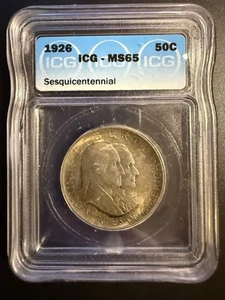 1926 Sesquicentennial Half Dollar ICG Graded MS65 - B50202 - Picture 1 of 2