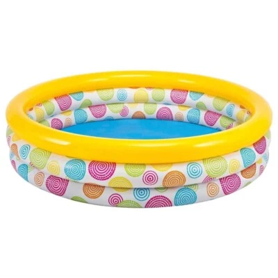 Intex Rainbow Ombre 3 Ring Kids Paddling Pool 66" x 15" Garden Pool - Image 1 of 4