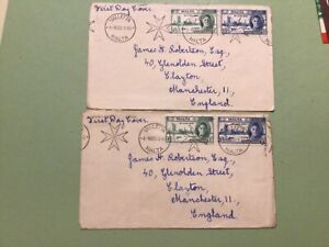 Valletta Malta 1946 2 first day  covers  A6546