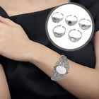 5pcs Oval Gemstone Bezel Bracelets for DIY Jewelry - Silver
