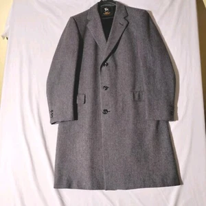 Hart Schaffner Marx Herringbone Trench Coat See Measurements Wool -Imperfect - Picture 1 of 24