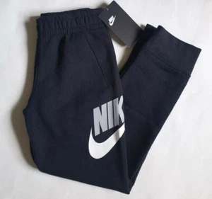 NIKE Boys Fleece Joggers Sweatpants Swoosh Logo Size 3T 4 5 6 7 Navy Black Gray - Picture 1 of 19