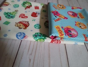 Shopkins Fabric Remnants Novelty Cotton Fabric Shopkins Christmas - Picture 1 of 3