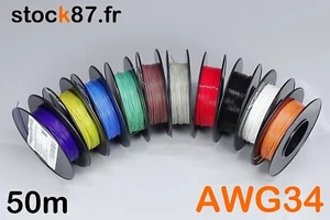 awg34M# 500 fil de câblage modélisme ultra fin Ø 0,5mm 10 x 50m noir, rouge . - Imagen 1 de 1