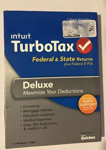 TurboTax Deluxe Federal & STATE 2013 New sealed CD in original DVDcase - Picture 1 of 3