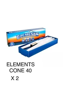 2x40 - 80 ELEMENTS CONES KING SIZE Ultra Thin Rice Pre Rolled Rolling Paper - Picture 1 of 1