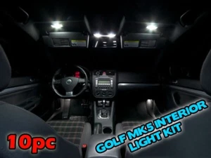 VW GOLF MK5 V INTERIOR LED Car Light Bulbs KIT WHITE 10 pc map glove box roof - Picture 1 of 3