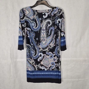 Ladies Dress Size 10 Primark Blue Stretch Jersey Tunic Smart Casual Day Office - Picture 1 of 9