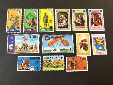 Grenada stamps 1960's Iwo Jima, Apollo, Boy Scouts Lot of (13)MH Cover