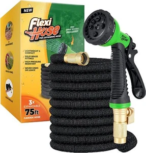 Retractable garden hose with 8 function nozzles - Picture 1 of 8