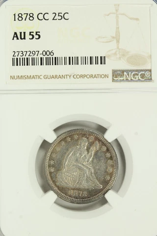 1878-CC Seated Quarter : NGC AU55 Cover