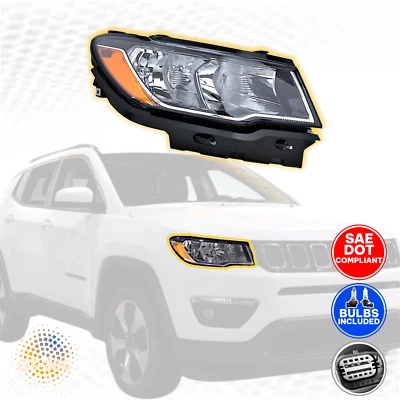[*Halogen*] For 2017-2021 Jeep Compass OE Style Passenger Headlight with BULB RH - Image 1 of 4