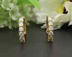 3ct Hoop Earrings Lab Moissanite Solid 14k Yellow Gold Plated
