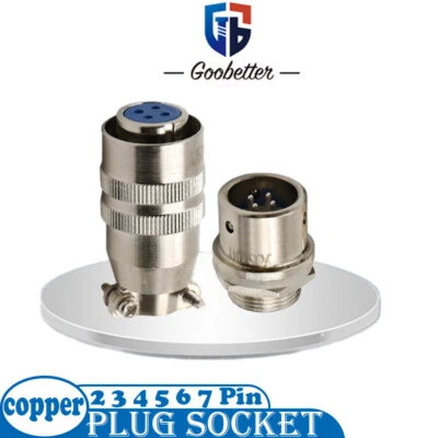 XS12 Aviation Plug + Socket Cable Connector - 2 3 4 5 6 7 Pin Copper Male/Female - Image 1 of 4