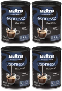 4 LAVAZZA CLUB Espresso Italiano Ground Coffee Tins Made in Italy 250g 8.8oz - Picture 1 of 10
