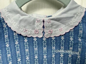 Vintage Oshkosh 90's Girls Dress 6X Cotton Peter Pan Collar Woven Floral Eyelet - Picture 1 of 14