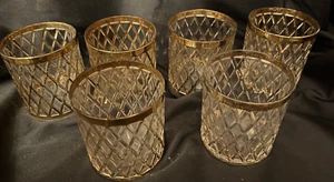 Vintage IMPERIAL SEKAI Ichi Gold Old Fashioned Flat Tumbler Rocks Glas Set 6 - Bild 1 von 7