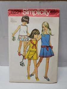 Simplicity 1969 Schnittmuster #8221 Mädchen Hosenkleid Größe 7 -Schnitt- - Bild 1 von 4