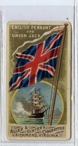 (Gd5317) Allen & Ginter, Flags of all Nations, England Union Jack 1887 G-VG - Picture 1 of 4